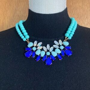 Elegant Blue and Turquoise Statement Necklace